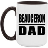 Beauceron Dad - 15oz Accent Mug Black