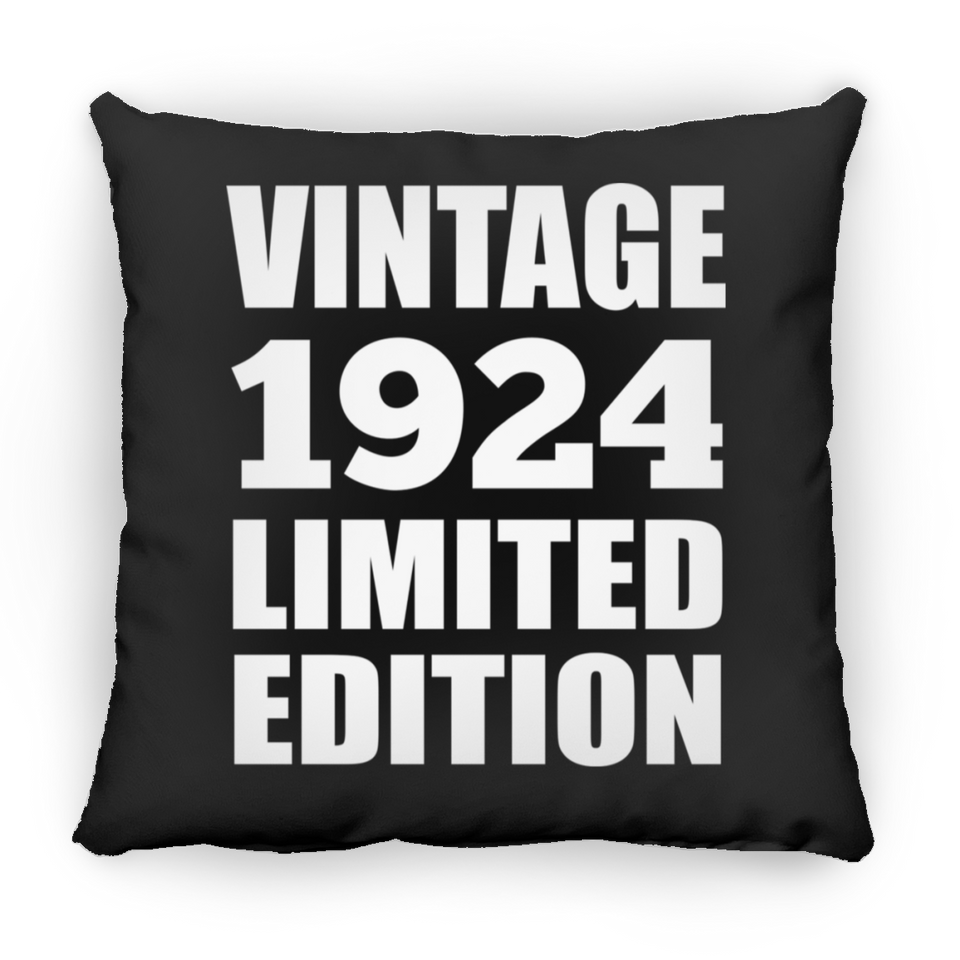 100th Birthday Vintage 1924 Limited Edition - Throw Pillow Black