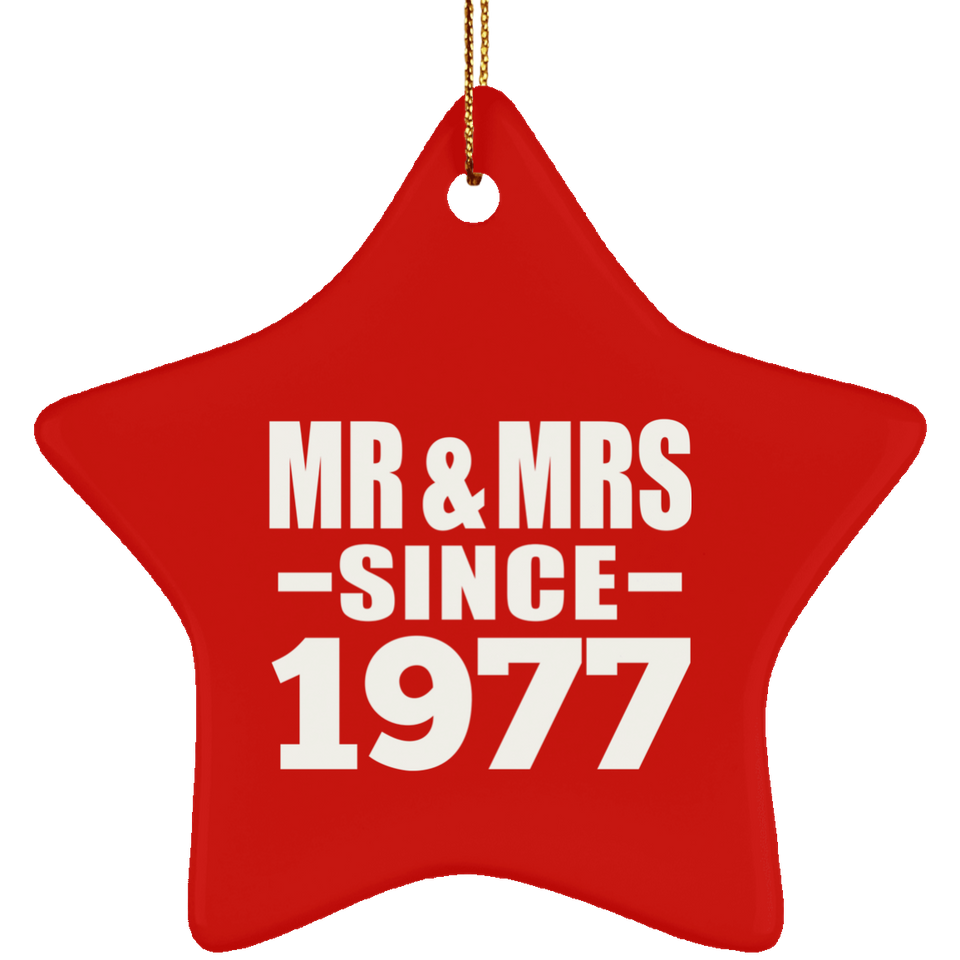 47th Anniversary Mr & Mrs Since 1977 - Star Ornament