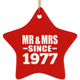 47th Anniversary Mr & Mrs Since 1977 - Star Ornament