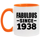 86th Birthday Fabulous Since 1938 - 11oz Accent Mug Orange