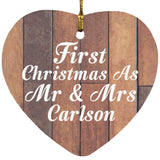 First Christmas As Mr & Mrs Carlson - Heart Ornament E
