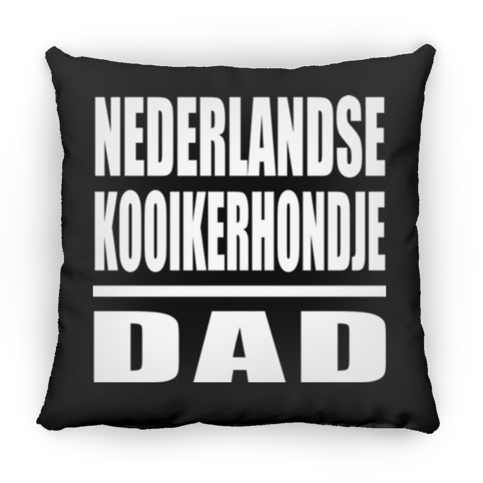 Nederlandse Kooikerhondje Dad - Throw Pillow Black