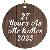 27th Anniversary 27 Years As Mr & Mrs 2023 - Circle Ornament D