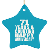 Happy 71st Anniversary 71 Years & Counting - Star Ornament