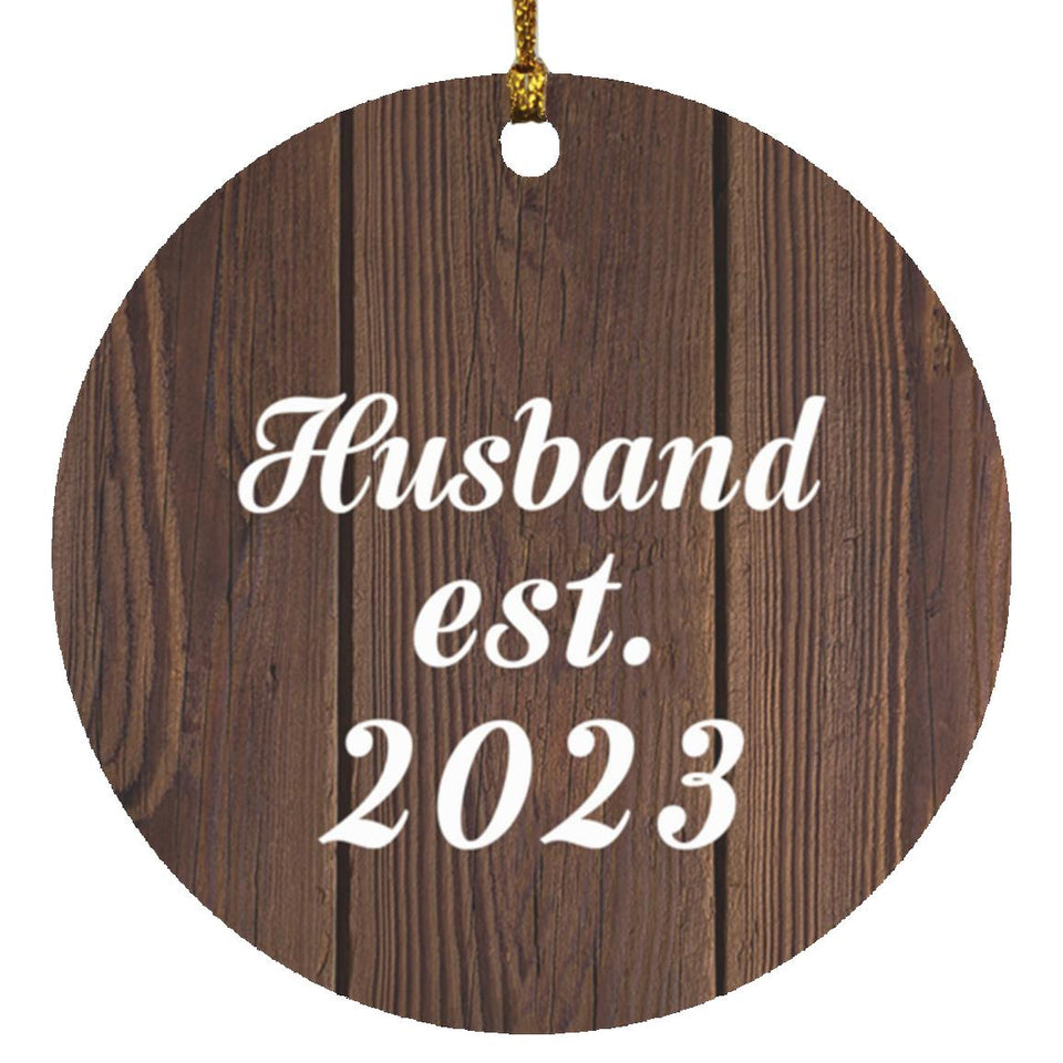 Husband Established EST. 2023 - Circle Ornament D