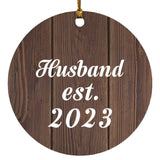 Husband Established EST. 2023 - Circle Ornament D