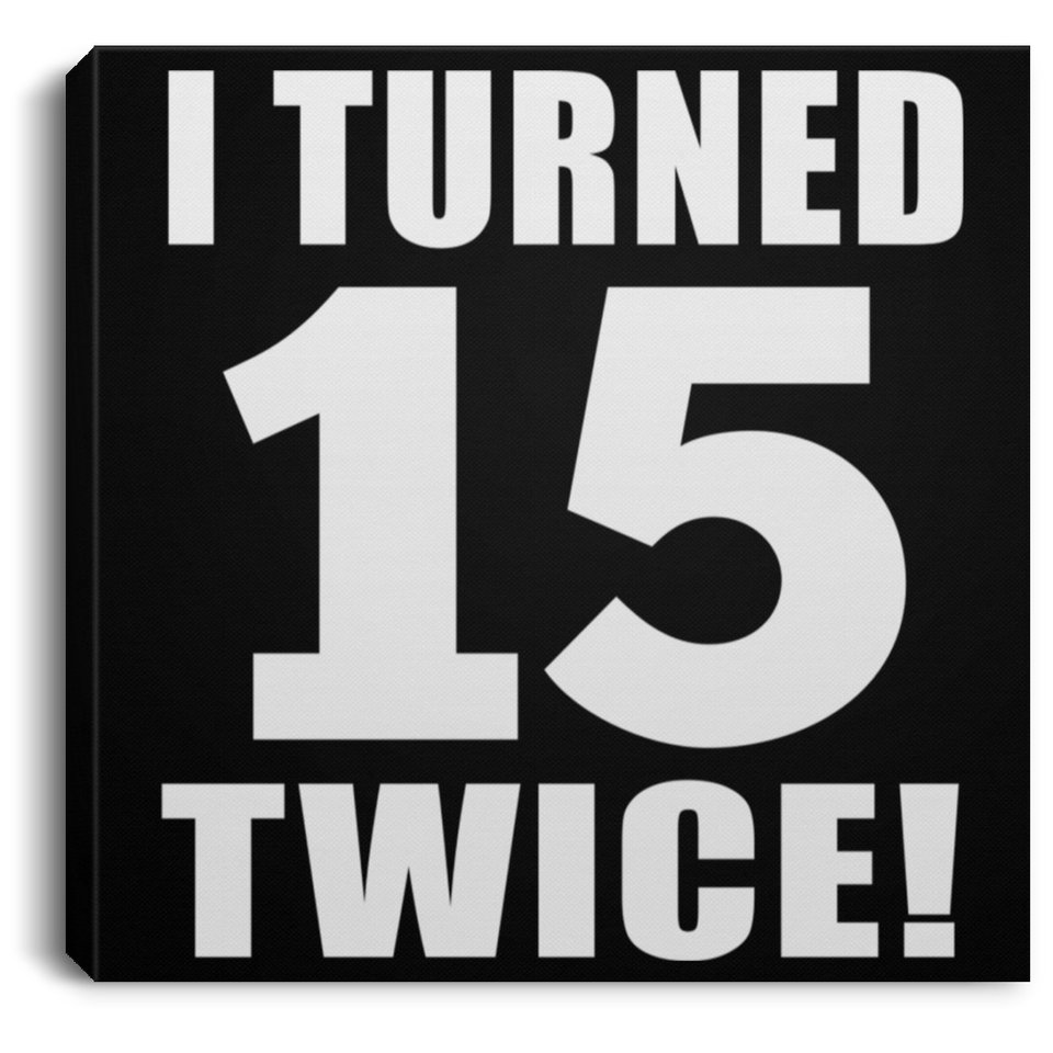 30th Birthday I Turned 15 Twice - Canvas Square