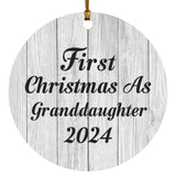 First Christmas As Granddaughter 2024 - Circle Ornament F