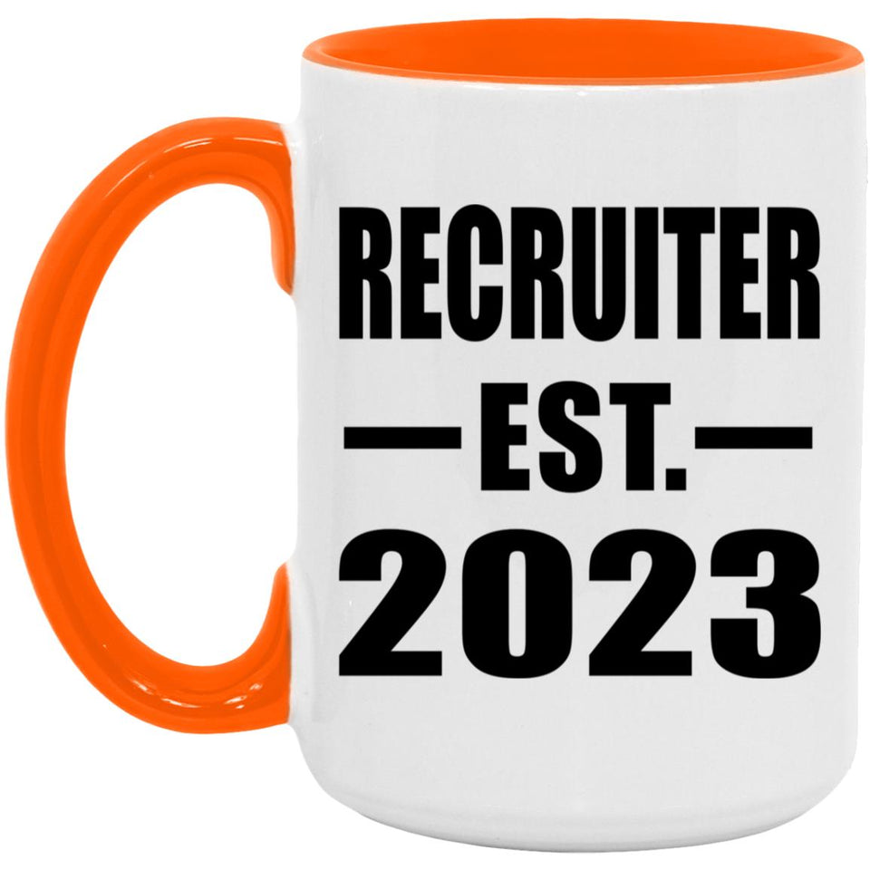 Recruiter Established EST. 2023 - 15oz Accent Mug Orange
