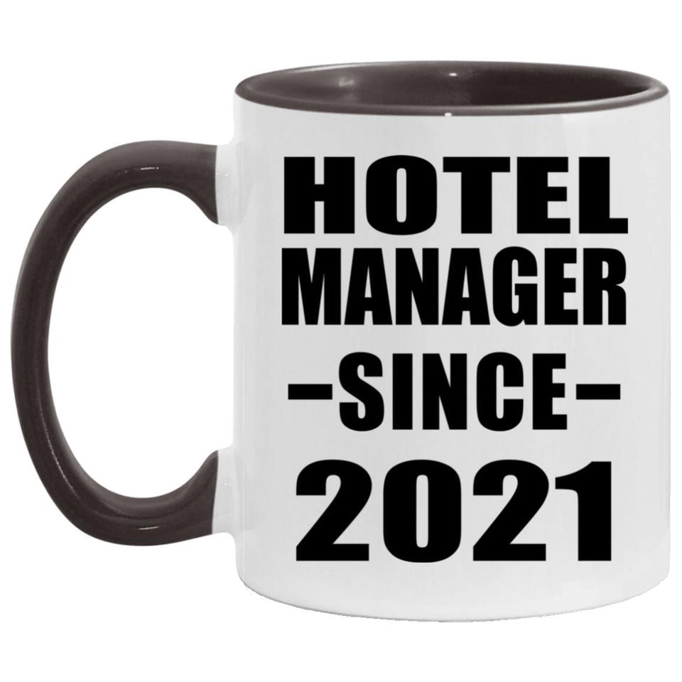 Hotel Manager Since 2021 - 11oz Accent Mug Black