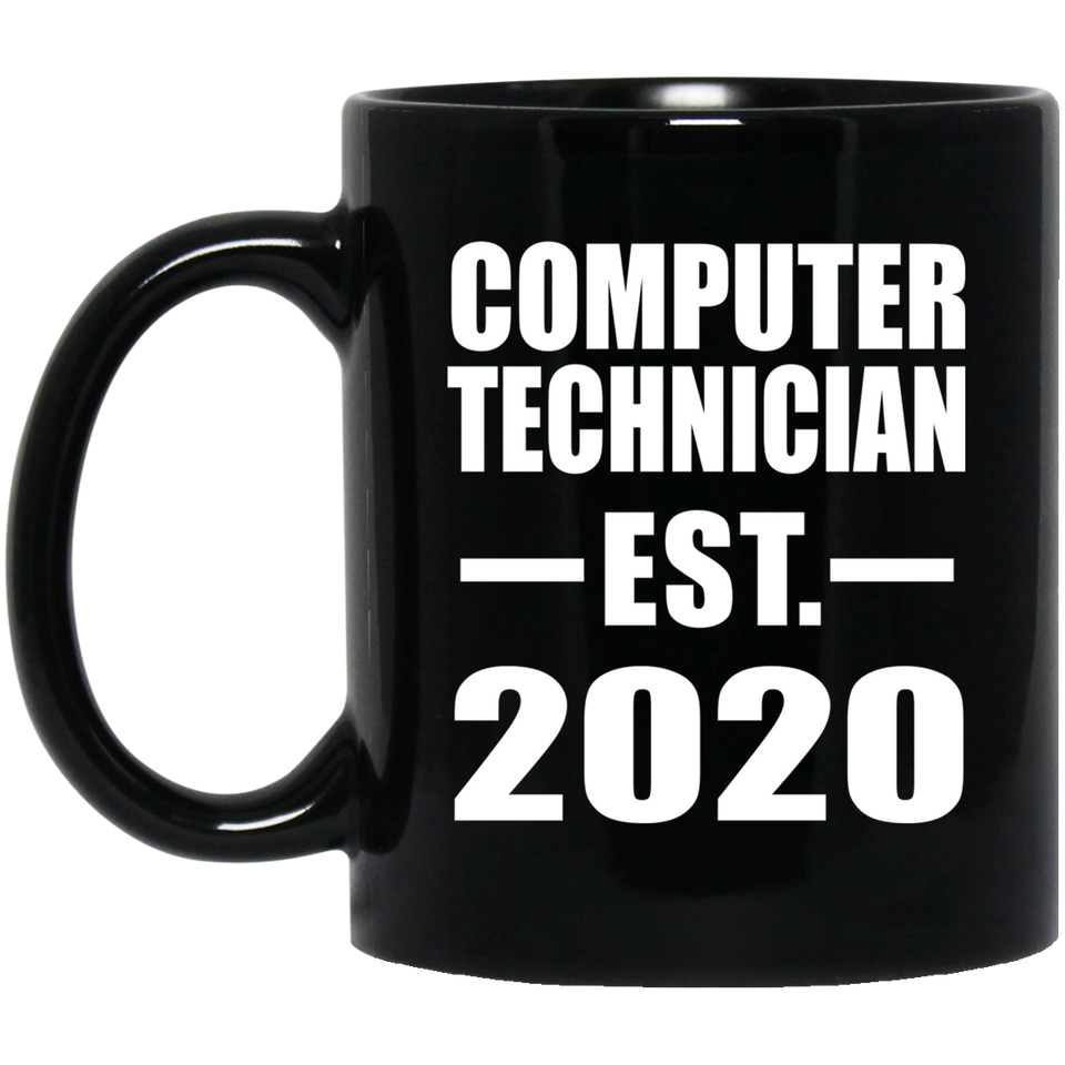 Computer Technician Established EST. 2020 - 11oz Coffee Mug Black