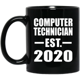 Computer Technician Established EST. 2020 - 11oz Coffee Mug Black