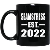 Seamstress Established EST. 2022 - 11oz Coffee Mug Black
