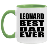 Leonard Best Dad Ever - 11oz Accent Mug Green