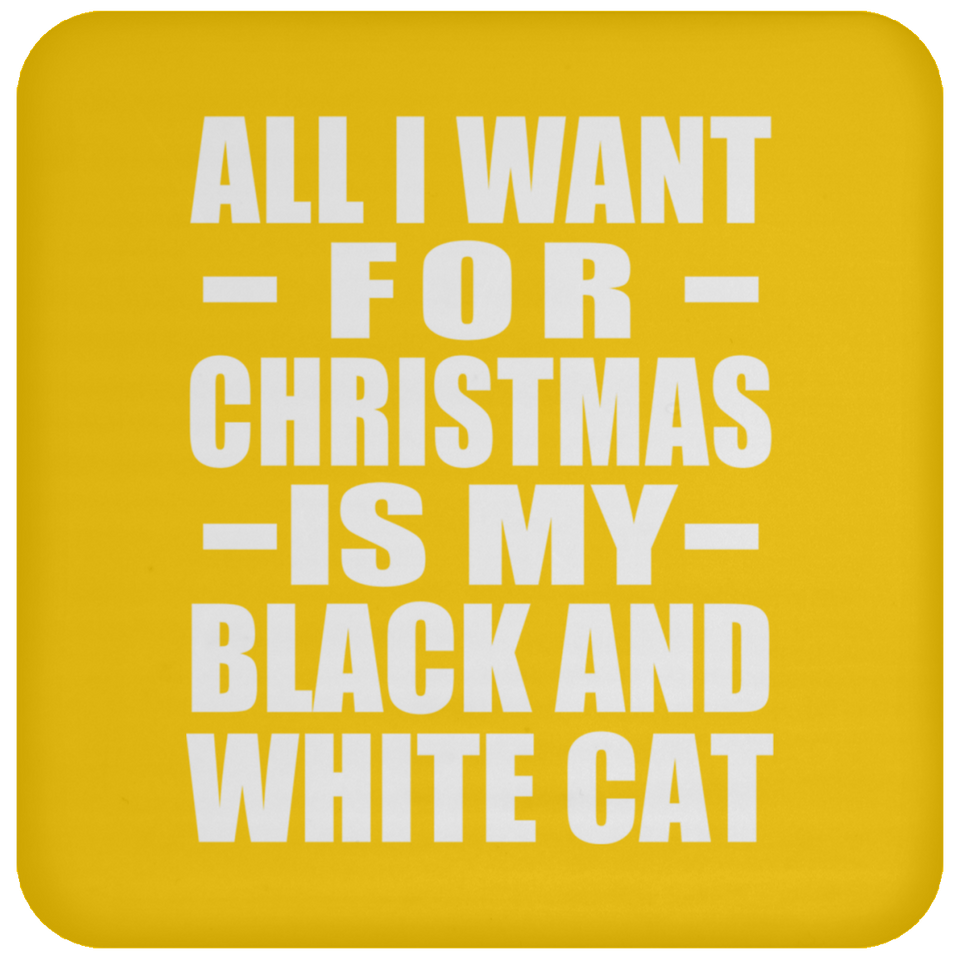 All I Want For Christmas Is My Black And White Cat - Coaster
