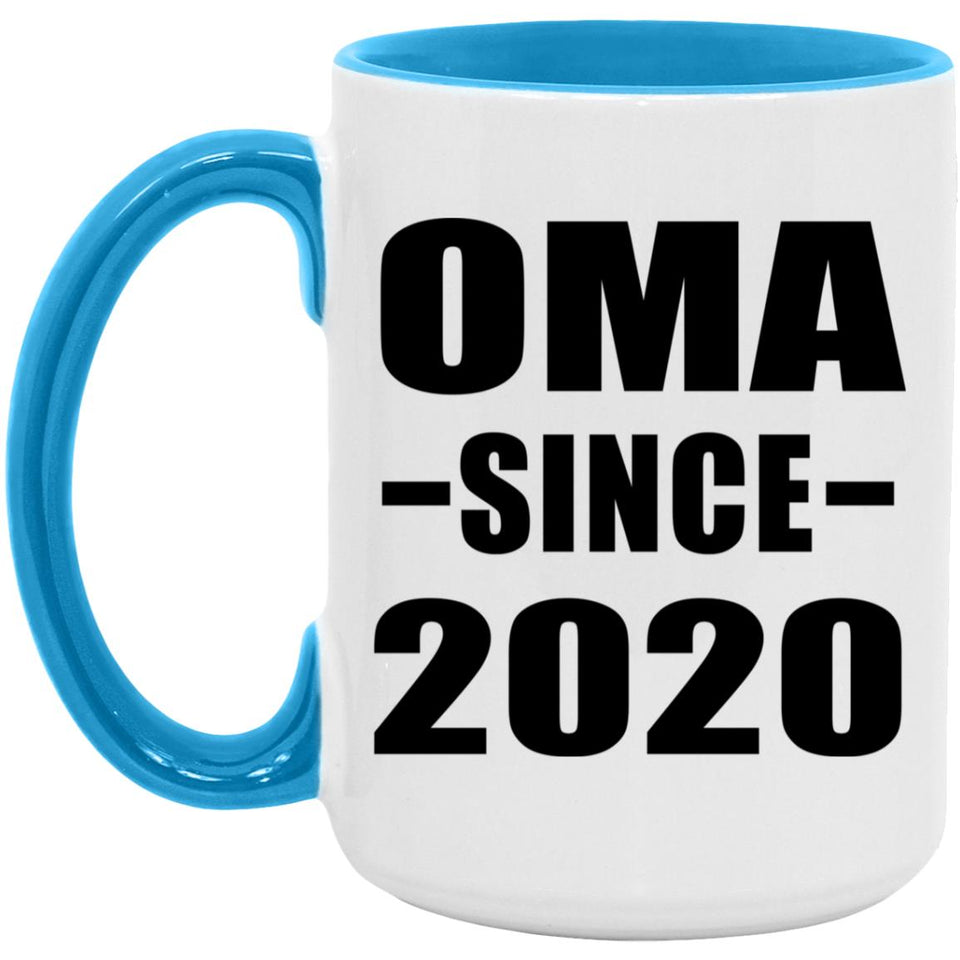 Oma Since 2020 - 15oz Accent Mug Blue