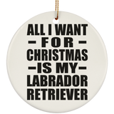 All I Want For Christmas Is My Labrador Retriever - Circle Ornament