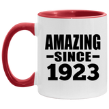 101st Birthday Amazing Since 1923 - 11oz Accent Mug Red