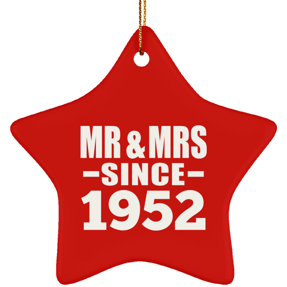 72nd Anniversary Mr & Mrs Since 1952 - Star Ornament