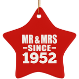 72nd Anniversary Mr & Mrs Since 1952 - Star Ornament