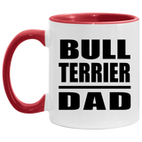 Bull Terrier Dad - 11oz Accent Mug Red