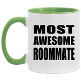 Most Awesome Roommate - 11oz Accent Mug Green