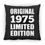 49th Birthday Original 1975 Limited Edition - Throw Pillow Black