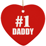 Number One #1 Daddy - Heart Ornament