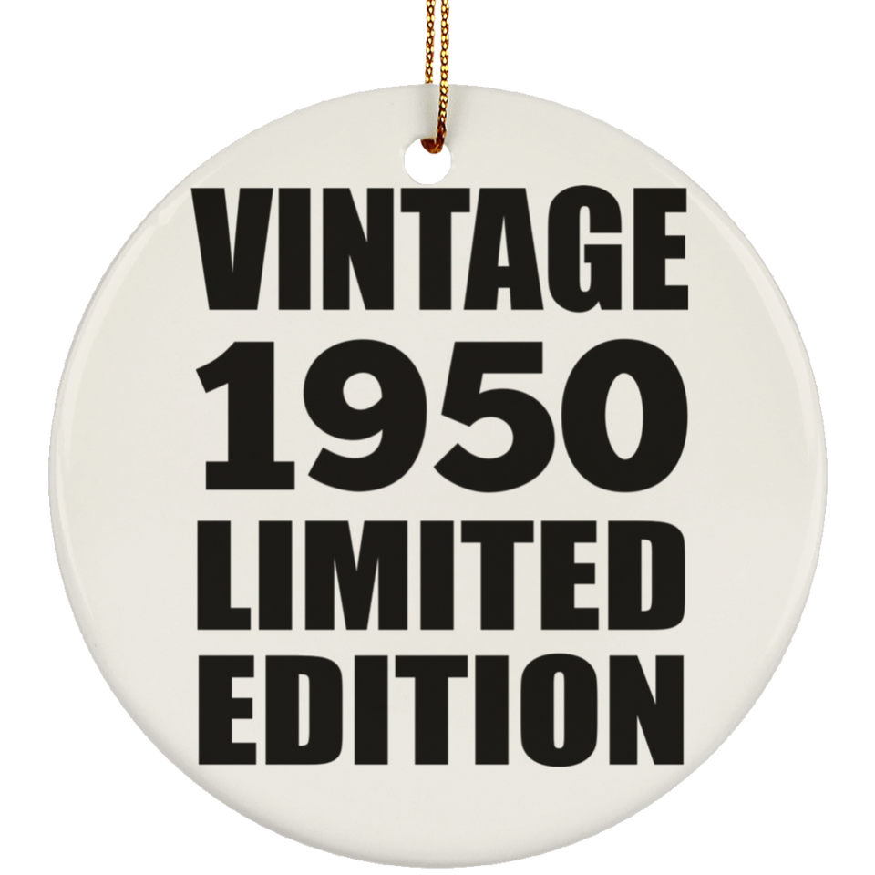 74th Birthday Vintage 1950 Limited Edition - Circle Ornament