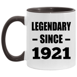 103rd Birthday Legendary Since 1921 - 11oz Accent Mug Black