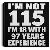 115th Birthday I'm Not 115 I'm 18 With 97 Years Experience - Canvas Square