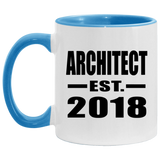 Architect Established EST. 2018 - 11oz Accent Mug Blue