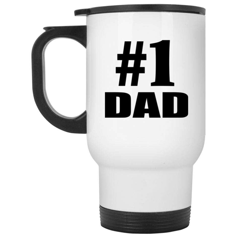 Number One #1 Dad - White Travel Mug