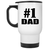Number One #1 Dad - White Travel Mug
