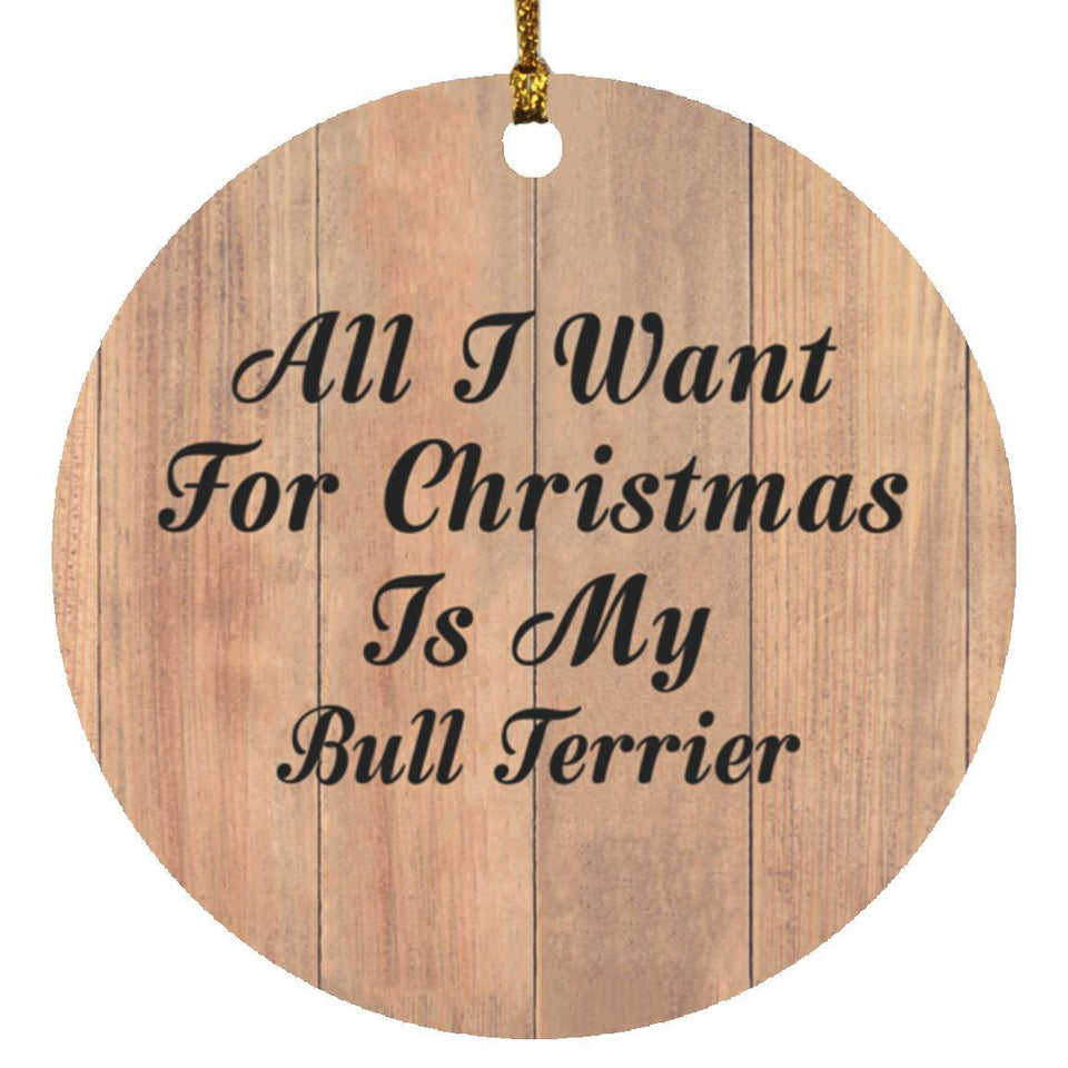 All I Want For Christmas Is My Bull Terrier - Circle Ornament C