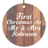 First Christmas As Mr & Mrs Robinson - Circle Ornament E