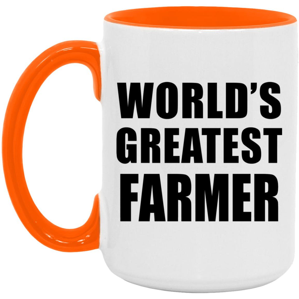 World's Greatest Farmer - 15oz Accent Mug Orange