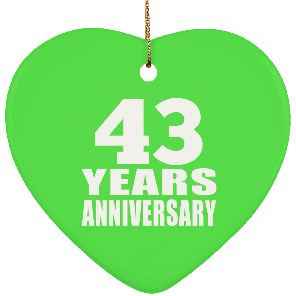 43rd Anniversary 43 Years - Heart Ornament