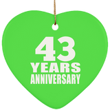 43rd Anniversary 43 Years - Heart Ornament