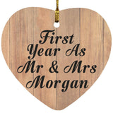 First Year As Mr & Mrs Morgan - Heart Ornament C
