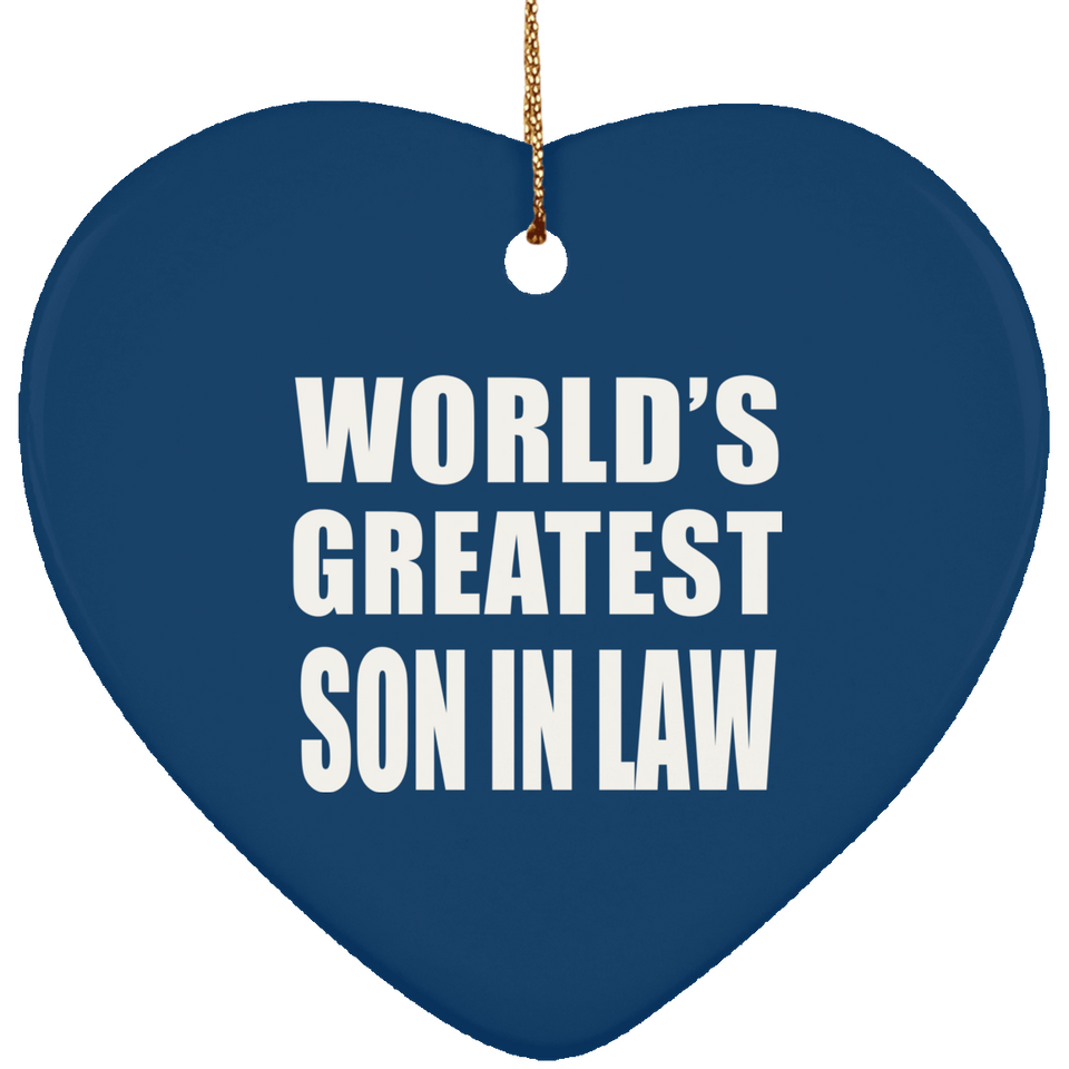 World's Greatest Son In Law - Heart Ornament