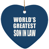 World's Greatest Son In Law - Heart Ornament