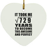 27th Birthday Took Square Root of 729 Years To Awesome - Heart Ornament