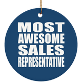 Most Awesome Sales Representative - Circle Ornament