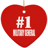 Number One #1 Military General - Heart Ornament