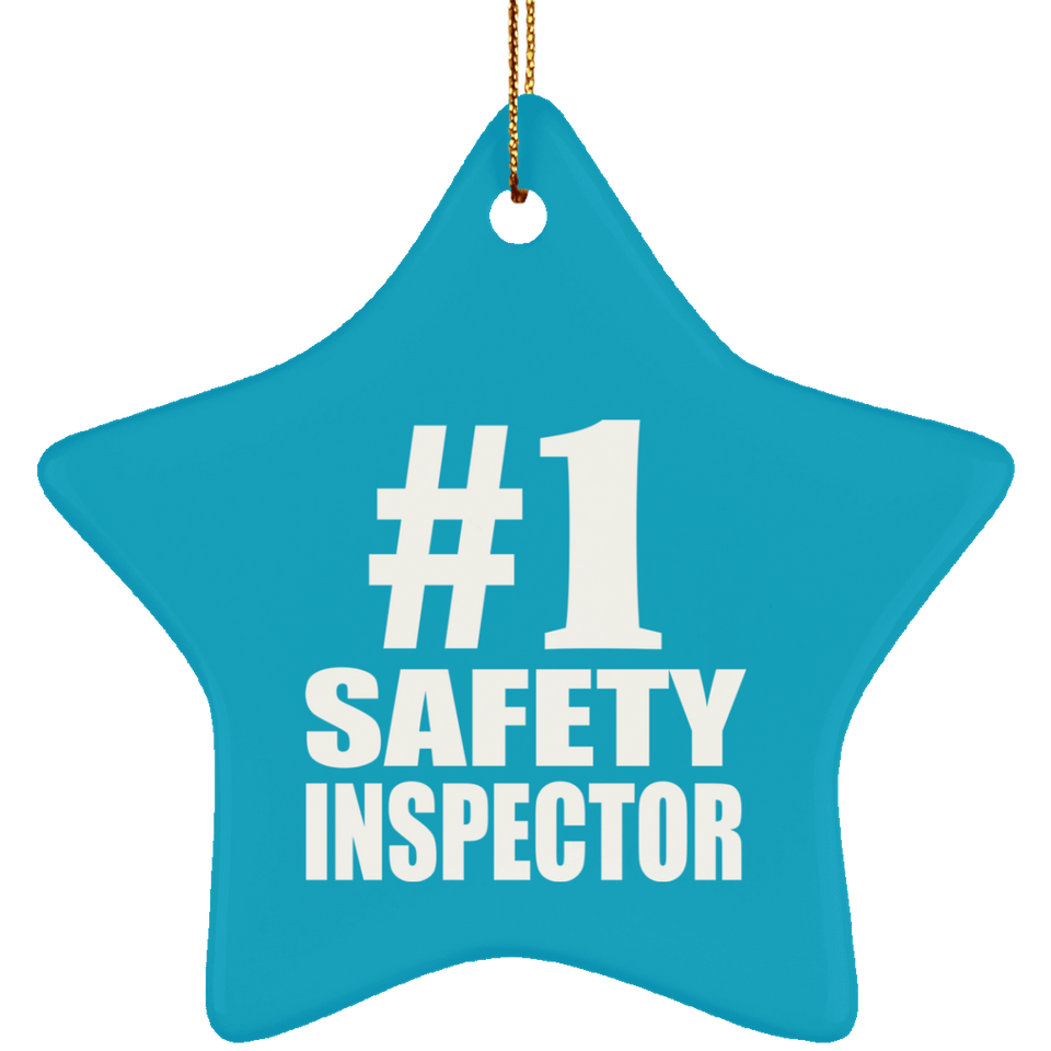 Number One #1 Safety Inspector - Star Ornament