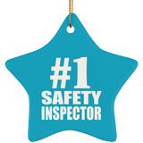 Number One #1 Safety Inspector - Star Ornament