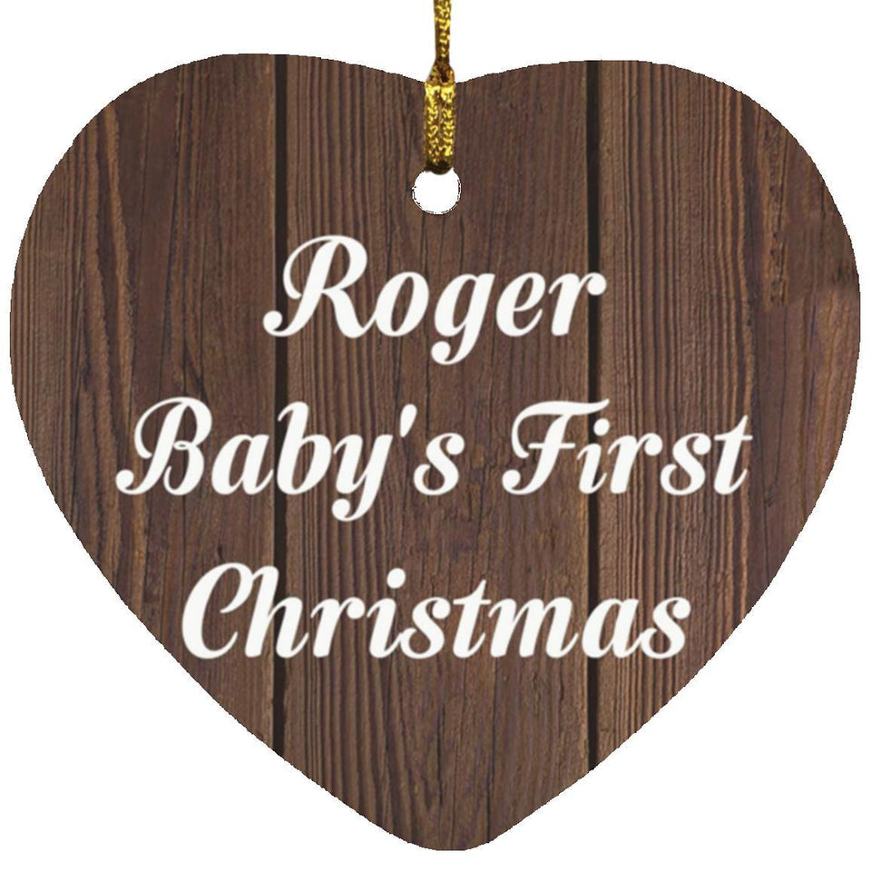Roger Baby's First Christmas - Heart Ornament D
