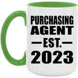 Purchasing Agent Established EST. 2023 - 15oz Accent Mug Green
